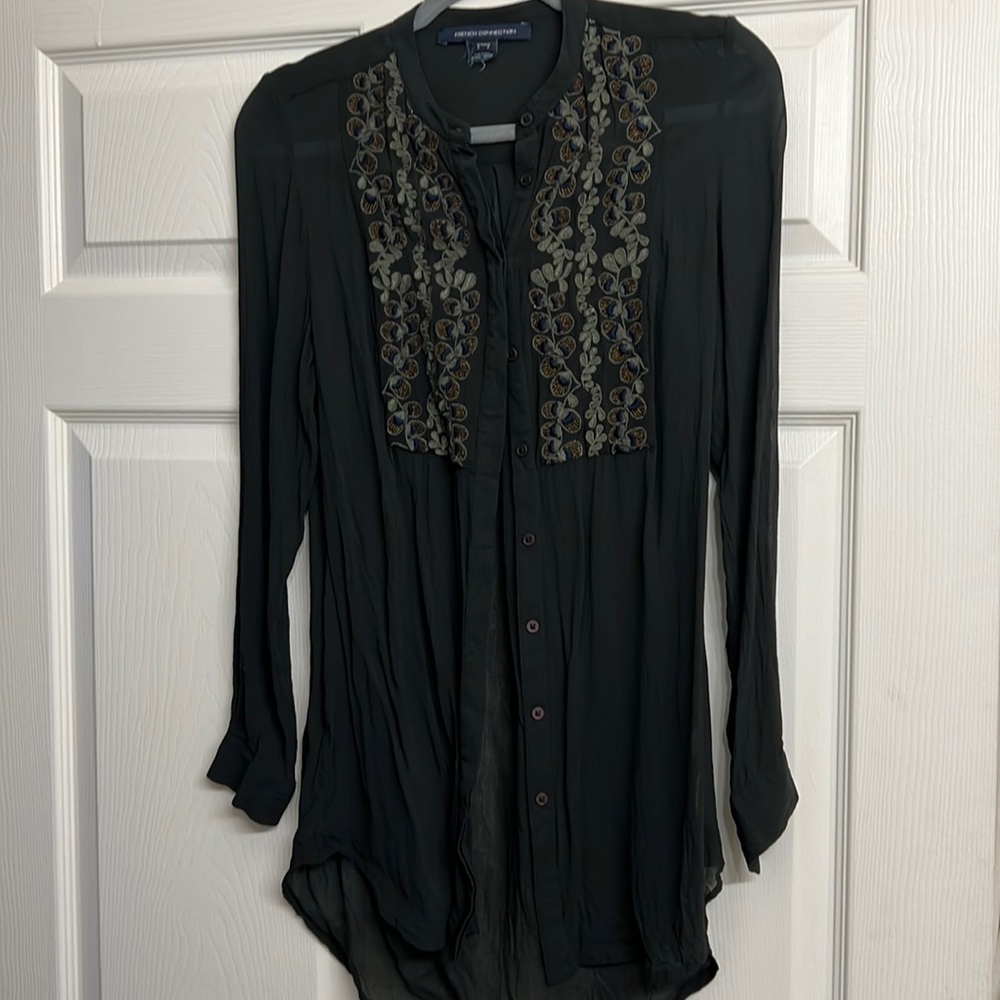 French Connection Blouse Smokey Green Color Size 0